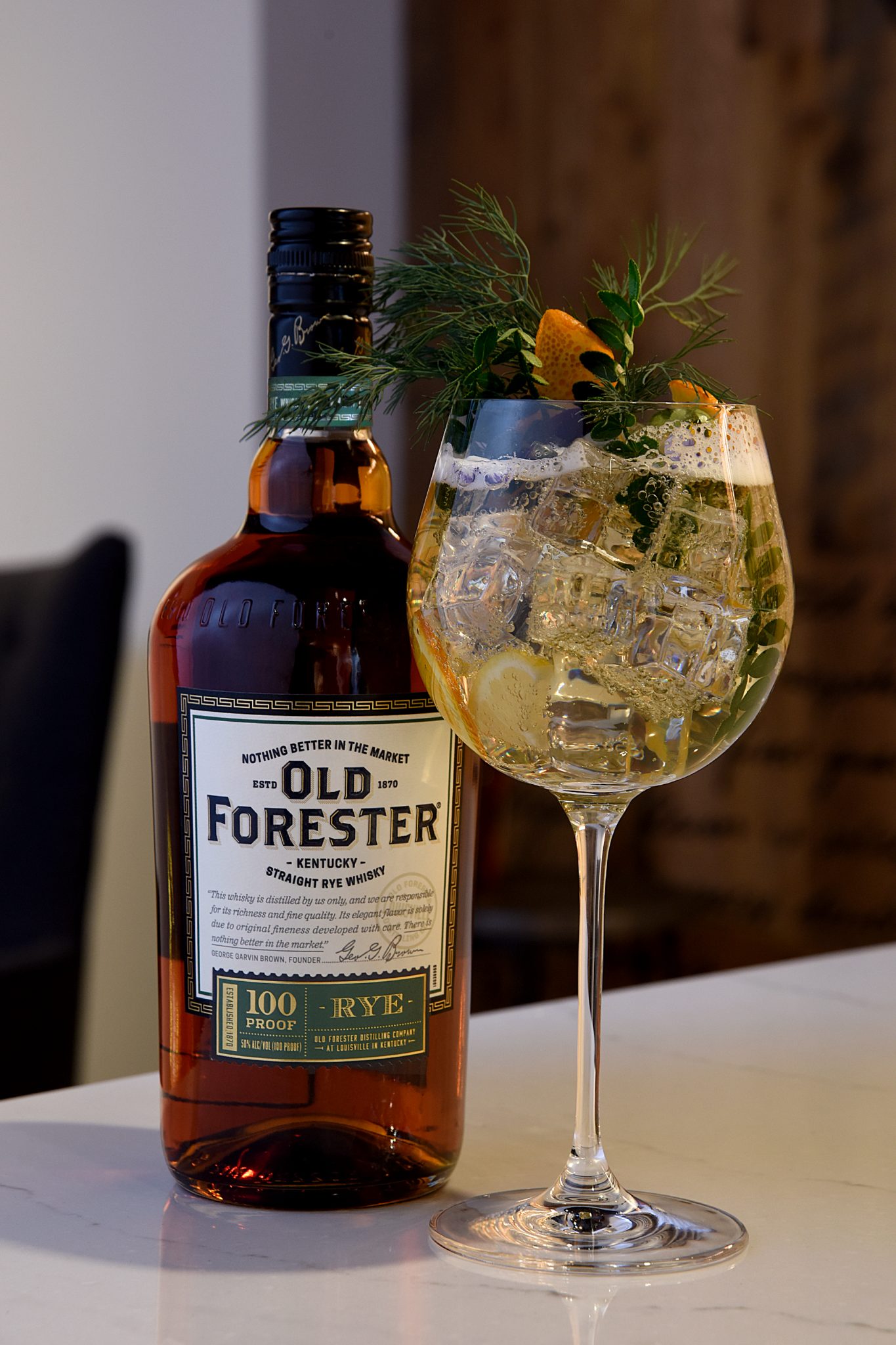 Violet Rye & Tonic Old Forester Cocktail Recipes